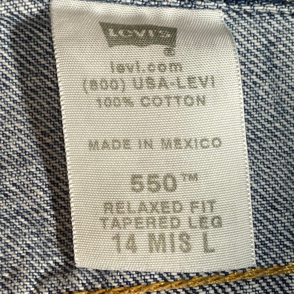 Levi's 550 Jeans Classic Relaxed Tapered Fit Blue Faded Denim Women's Size 14 L - Picture 8 of 14